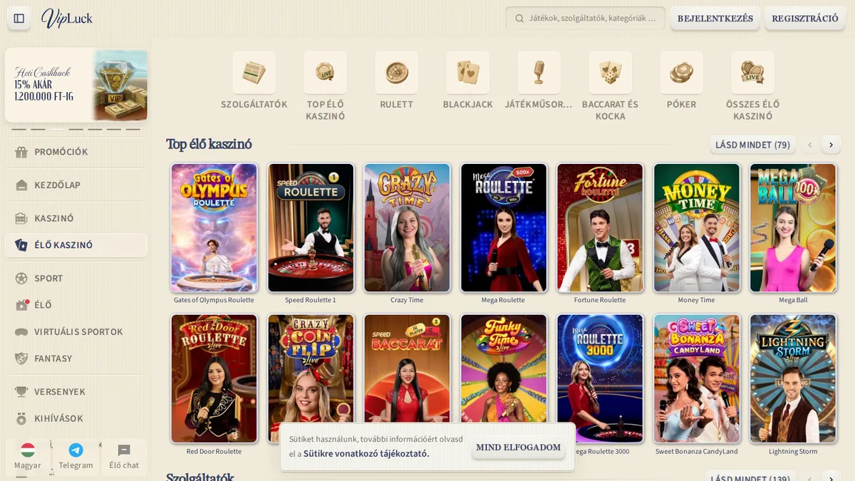 Games, Slots and Live Casino Library
